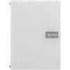 SECURIT - Porta Menu Raw Linea Leather - Per Caffè, Ristoranti, Bar - Ecopelle 100% Riciclata - Formato A4-1 Doppio Inserto Incluso - Colore Bianco
