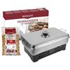 Browin 330010 Stufa per incenso da Balcone, antiruggine, Mobile - con termometro da Cucina e trucioli di affumicatura, Grigio, 43,5x11x27,5 cm