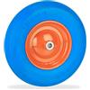 Relaxdays Ruote Carriola 4.80 4.00-8, Gomma Piena con Cerchione in Acciaio, Antiforatura, da Carrello, PU, Blu Arancione