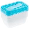 keeeper Set da 5 Contenitori per Alimenti, 5 x 500 ml, 15,5 x 10,5 x 6 cm, Fredo Fresh, Blu trasparente