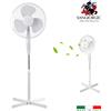 San Giorgio Ventilatore a colonna piantana da terra 3 velocità 40W altezza regolabile Ø 40cm