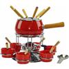 eva SET FONDUTA 23 PEZZI BOURGUIGNONNE EVA ACCIAIO ROSSA LUCIDO FORCHETTE CIOTOLE