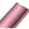 Newtop Custodia per Samsung Galaxy S8 PLUS cover a specchio CLEAR VIEW Rosa Cromato