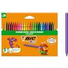 BIC Kids Pastelli Colorati, Plastidecor, Colori per Bambini a Casa e a Scuola, Colori Assortiti, Astuccio Scuola, Confezione da 24 unita