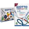Giotto Art Lab Easy Painting, Kit Creativo per Pittura, Colori Assortiti & Turbo Glitter astuccio da 8 pennarelli con inchiostro glitterato, Modelli/Colori Assortiti, 1 Pezzo