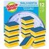 Scotch-Brite Spugna abrasiva Salvadita delicata antigraffio, 12 pezzi per confezione - ideale per l'uso quotidiano, incluse pentole antiaderenti e superfici delicate come il vetro.