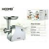 INOX Tritacarne Elettrico Motore 1200 W 3 Trafile da Taglio e Lame in Acciaio Inox