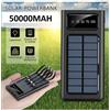 CARICABATTERIA POWER BANK PANNELLO SOLARE 50000MAH IMPERMEABILE BATTERIA ESTERNA