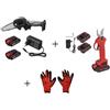 Kit Potatrice a Batteria Cesoia + Mini Motosega Sega Taglia Rami + Guanti 48V