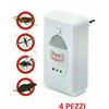 Pest reject 4X Pest Reject Repellente Insetti Roditori Mosche Zanzare Ragni Topi Ultrasuoni