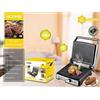 HOOMEI Piastra Elettrica 2000W Bistecchiera Regolabile con Termostato Panini Carne