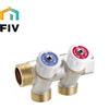 F.I.V. Collettore acqua sanitaria 2 vie 3/4" Rubinetto ottone nichelato componibile