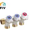 F.I.V. Collettore acqua sanitaria 3 vie 3/4" Rubinetto ottone nichelato componibile