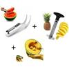 SMD Kit Taglia Affetta Anguria Melone + Sbuccia Affetta Ananas + Set 3 Pezzi Frutta