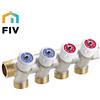 F.I.V. Collettore acqua sanitaria 4 vie 3/4" Rubinetto ottone nichelato componibile
