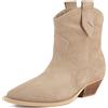 L37 HANDMADE SHOES Stivaletti alla Caviglia, in Pelle Scamosciata, Realizzati a Mano, Stile Unico I New Somebody Else, Stivale Donna, Beige, 36 EU