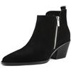 L37 HANDMADE SHOES Stivaletti alla Caviglia I Camoscio I Scarpe Fatte A Mano I Stile Unico I Forest Fire, Stivale Donna, Nero, 41 EU