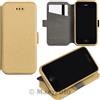 MAXY CUSTODIA BOOK COVER SILICONE FLIP BOOK CASE LIBRO STAND ECO PELLE LG G4 C GOLD