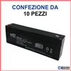 YAMADA *CONF. 10PZ* BATTERIA 12V 2A PIOMBO GEL ERMETICA ALLARMI UPS ELETTRONICA 2,2AH