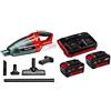 Einhell 2347120 Aspiratore a Batteria Portatile Te-VC, 18 Li-Solo, Rosso, Nero + 2X 3,0Ah & Twincharger PXC Starter Kit