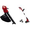 Einhell Aspiratore Elettrico GC-EL 3024 E, Nero Rosso & GC-ET 4530 Set Tagliabordi Elettrico 230 V, 450 W, Taglio 30 Cm, Rosso
