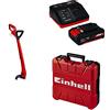 Einhell 3411104 GC-CT 18/24 Li P - Tagliaerba, Rosso + Power-X-Change Starter Kit(Batteria e Caricabatteria) + Valigetta Universale