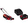 Einhell GE-CM 18/30 LI - Solo 34.131.57 Tagliaerba a spingere elettrico senza fili taglio 30 cm + Power-X-Change Starter Kit, Caricabatteria e Batteria da 4000 mAh Li-Ion, Nero, Rosso
