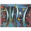 Artopweb EC22157 Klee Paesaggio con Uccelli Gialli Decorative Panel, Wood MDF, Multicolour, 80x60 Cm