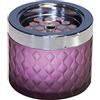APS Posacenere in metallo cromato, vetro smerigliato, con chiusura a baionetta, diametro 9,5 cm, altezza 8 cm, colore viola