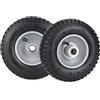 Relaxdays Set da 2 Ruote Carriole, 2.50-4, Pneumatico ad Aria, Cerchione in Acciaio, Ruotino fino a 100 kg, Nero Argento