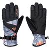 Roxy-Jetty-Guanti da Sci, da Donna, Modello: Hawaiian Tropik Paradise Pink, Taglia: S (Taglia del Produttore: S)