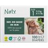 Naty Pannolini Neonato, Taglia 1 (2-5kg), 100 pezzi, Per pelle sensibile | 100% a base vegetale sulla pelle, Assorbente, Comfort premium, Ingredienti accuratamente selezionati