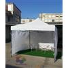 BricoShopping GAZEBO 3X3 BIANCO IMPERMEABILE TOP PVC AUTOMATICO APERTURA RAPIDA CON 3 TELI