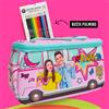 Pool Over Me Contro Te - Astuccio Pulmino Rosa con 12 Pastelli inclusi Tinta Unita Scuola