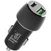 ITEK Caricabatteria per auto da 42W, 6A(2x3A) con 2 porte: PD+QC3.0, Smart IC