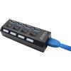VERK GROUP HUB USB 3.0 4 PORTE CIABATTA MULTIPRESA SDOPPIATORE ADATTATORE CON INTERRUTTORI
