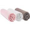 Easy dort Lenzuolo con angoli per culla, 32 x 72 cm, ovale, colore: rosa e bianco talpa, 100% bambù, compatibile con materasso ovale per navicella, carrozzina, culla | Oeko Tex | Made in Europe |