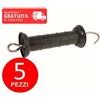 Power Energy conf.5 pezzi Maniglia Isolante nera X Recinti elettrici con Molla interna Prof.