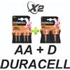 DURACELL KIT STILO LR6 CONFEZIONE DA 4PZ + D LR20 CONFEZIONE DA 2PZ PLUS 100
