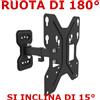 STAFFA BRACCIO PORTA TV MONITOR DA 23 a 42 PER PARETE SUPPORTO SNODABILE 39 37