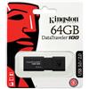 Kingston PENDRIVE USB 3.0 64GB CHIAVETTA PENNA 64 GB FLASH KINGSTON DT100G3/64GB memoria