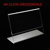 CORNICE ESPOSITORE ORIZZONTALE A4 PLEXIGLASS PORTAFOTO PORTA FOTO CM 21 X 30 *