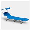 Beach and Garden Design Lettino mare sdraio alluminio pieghevole spiaggia portatile parasole VERONA LUX
