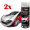 2x PELLICOLA VERNICE SPRAY RIMOVIBILE ARGENTO METALLIZZATO AUTO MOTO D-GEAR