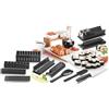 KIT FARE SUSHI MAKER VARIE FORME COLTELLO ACCESSORI ARROTOLARE STAMPINI TAGLIA