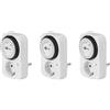 Goobay 64894 - Timer analogico per interni, con timer regolabile, 15 minuti, funzionamento continuo, set da 3 pezzi, piccolo
