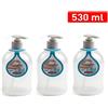PlasticForte 3 x Dispenser Porta Sapone Gel Liquido 530 ml Manuale a Pressione in Plastica