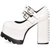 LAMODA Women's Entitled Extreme White Court Shoe