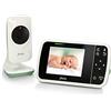 Alecto DVM135 - Baby monitor con telecamera, display a colori da 3,5, unità genitore mobile ricaricabile, funzione talk-back, 8 ninne nanne, bianco