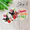 Dynasty Lab Set 3 Cake Topper Torta Compleanno Bambini Bing Bunny